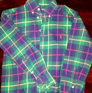 Ralph Lauren Polo- size 8 plaid button down shirt